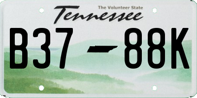 TN license plate B3788K
