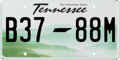 TN license plate B3788M