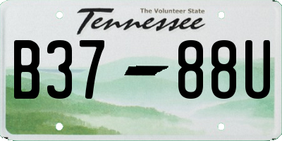 TN license plate B3788U