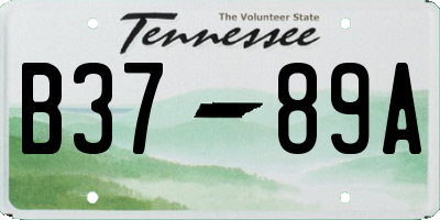TN license plate B3789A