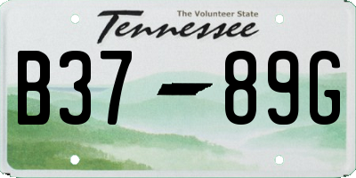 TN license plate B3789G