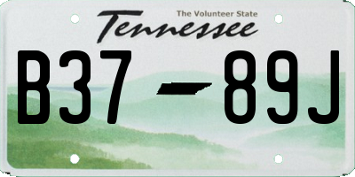 TN license plate B3789J
