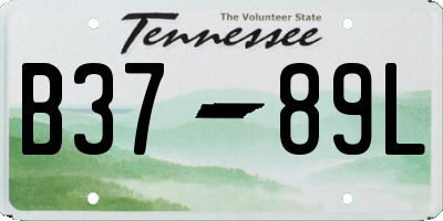 TN license plate B3789L