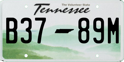 TN license plate B3789M