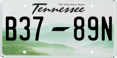 TN license plate B3789N