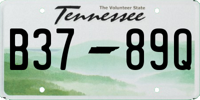 TN license plate B3789Q