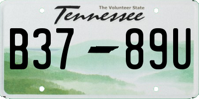 TN license plate B3789U