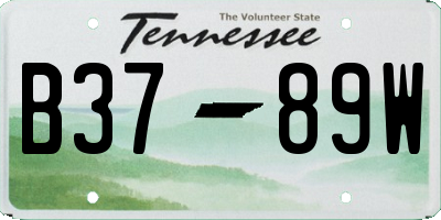 TN license plate B3789W