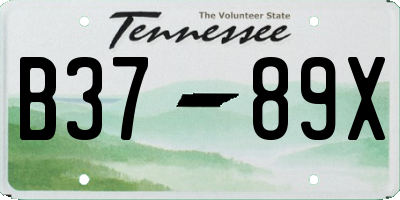 TN license plate B3789X