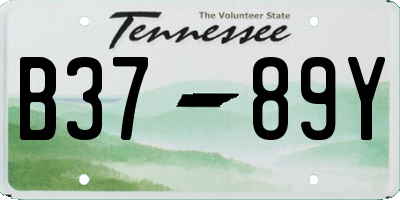 TN license plate B3789Y