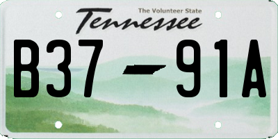 TN license plate B3791A