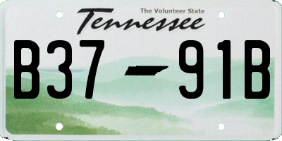 TN license plate B3791B