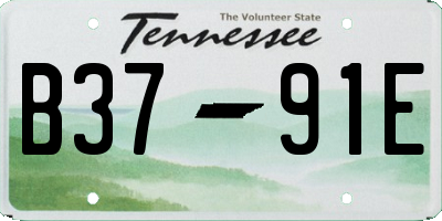 TN license plate B3791E
