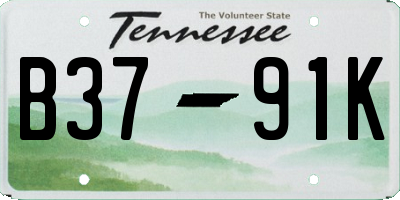 TN license plate B3791K
