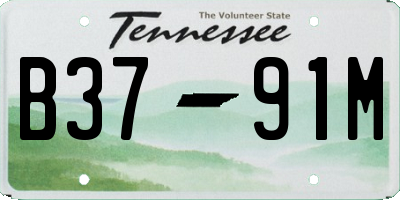 TN license plate B3791M