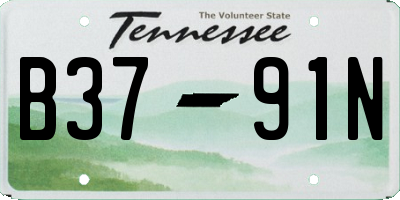 TN license plate B3791N