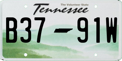 TN license plate B3791W