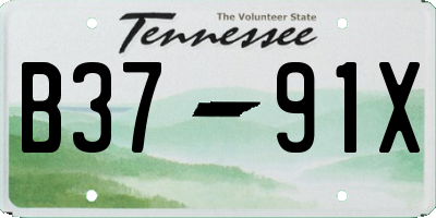 TN license plate B3791X