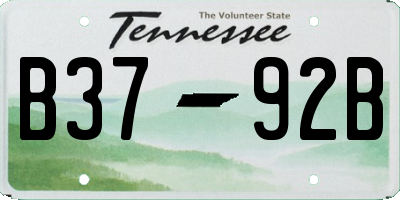 TN license plate B3792B