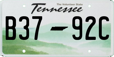 TN license plate B3792C