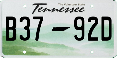 TN license plate B3792D