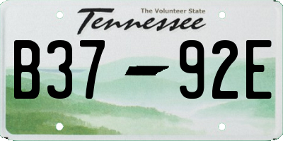 TN license plate B3792E