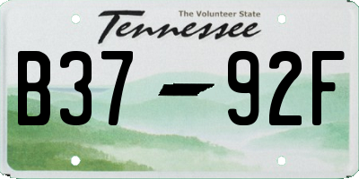 TN license plate B3792F