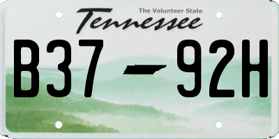 TN license plate B3792H