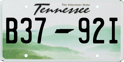 TN license plate B3792I