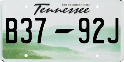 TN license plate B3792J