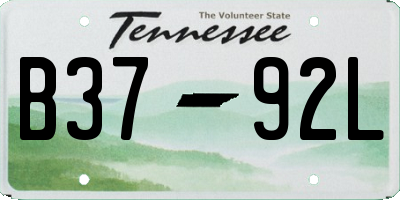 TN license plate B3792L