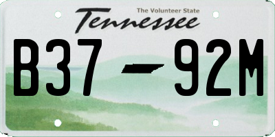 TN license plate B3792M