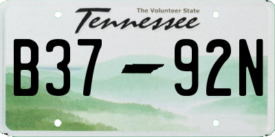TN license plate B3792N
