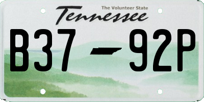 TN license plate B3792P