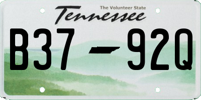 TN license plate B3792Q