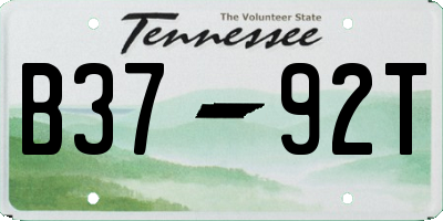 TN license plate B3792T