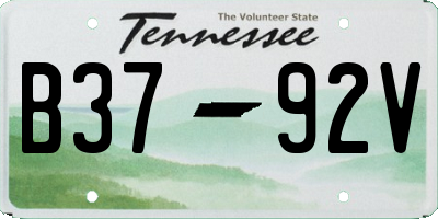 TN license plate B3792V
