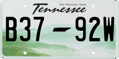 TN license plate B3792W