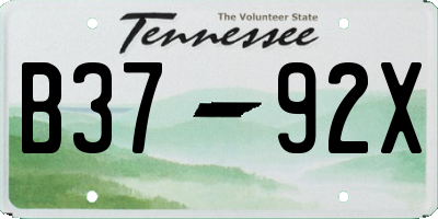 TN license plate B3792X