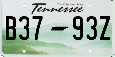 TN license plate B3793Z