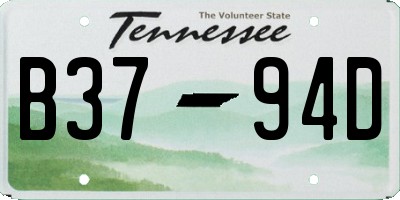 TN license plate B3794D