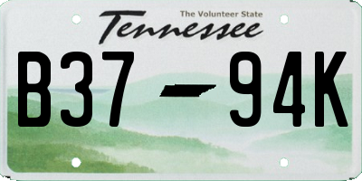 TN license plate B3794K