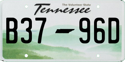 TN license plate B3796D