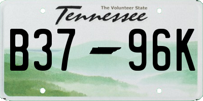 TN license plate B3796K