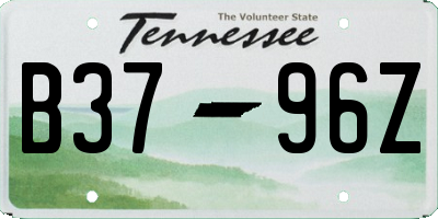 TN license plate B3796Z
