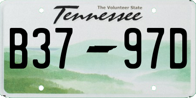 TN license plate B3797D