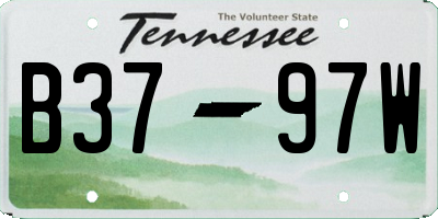 TN license plate B3797W