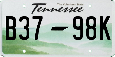 TN license plate B3798K