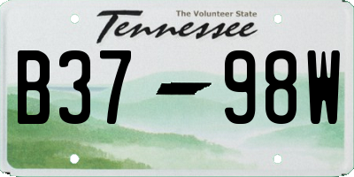 TN license plate B3798W
