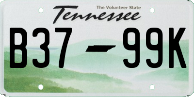 TN license plate B3799K